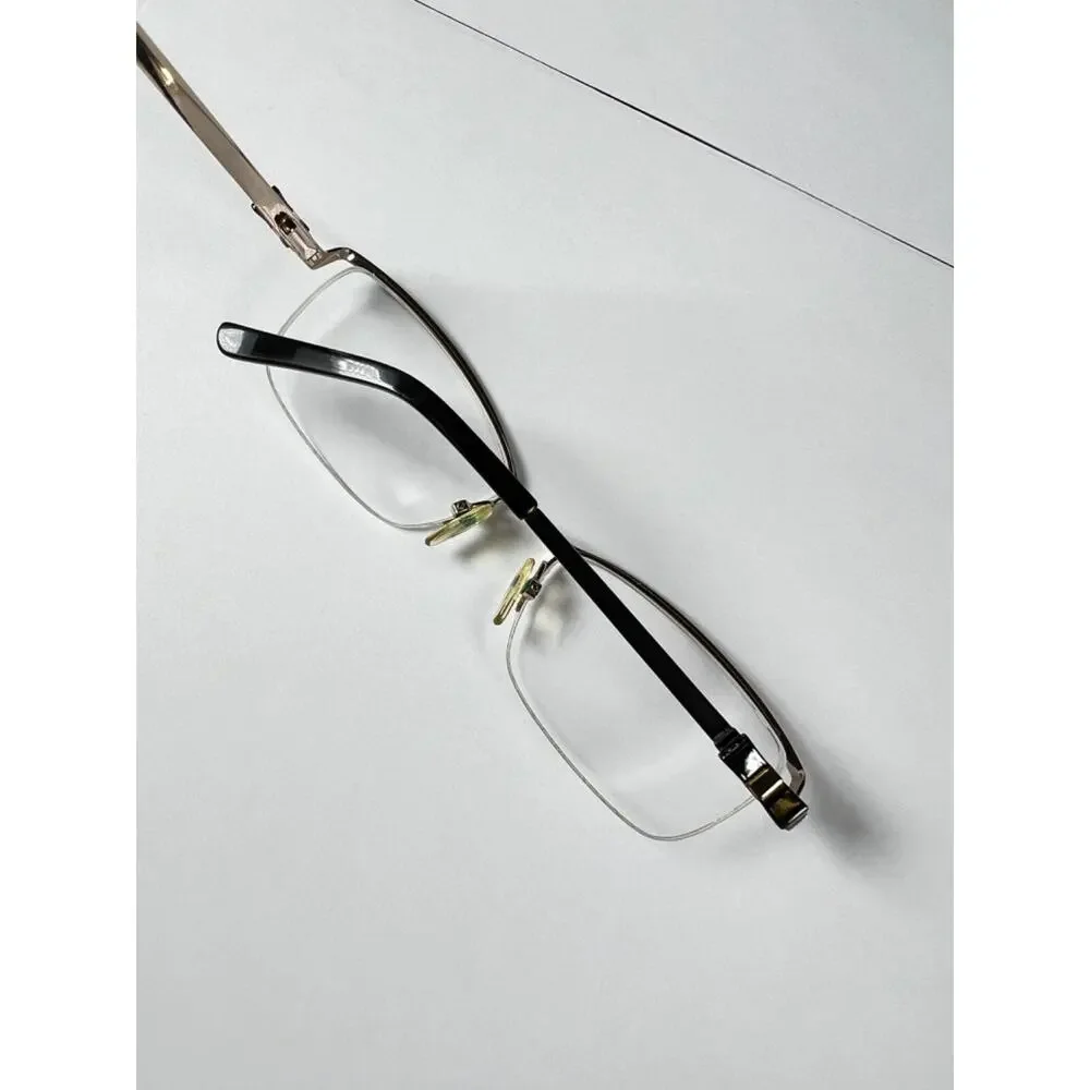 Furla Scilla VU4269J 0302 Black Gold Half Rim Eyeglasses Frames 55-17 135 Women